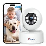 Ctronics 2,5K 4MP Caméra Surveillance WiFi Intérieure, 2,4/5Ghz PTZ Camera avec Vision Nocturne Couleur 20m, PTZ 355°/ 120°, Détection Humaine/Mouvement & Suivi Automatique pour Bébé/Animaux (1)