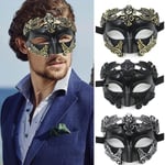 Maskeradmask för män - Grekisk romersk venetiansk mask Mardi Gras Mask Antique Gold