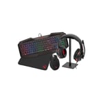 Subsonic - Raiden - Combo Pack d'accessoires Gamer pour PC - Clavier AZERTY - Souris - Casque Gaming - Tapis et Stand