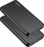 2-Pack Batterie Externe Power Bank 10000mah, Chargeur Portable De Téléphone Avec Usb C En Entrée Et Sortie Pour Iphone14 13 12 11 X Xr Ipad Galaxy S9 Tablettes Et Plus (Noir X 2)