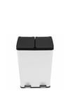 60L Dual Pedal Bin In White