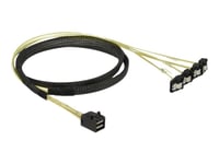 Delock - Sata/Sas-Kabel - Sas 6Gbit/S - 4X Mini-Sas Hd (Sff-8643) (P) Till Sata (R) Vinklad - 1 M