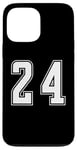 Coque pour iPhone 13 Pro Max Blanc Numéro 24 Équipe Junior Sports Uniforme Numéroté