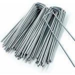 Piquet de Fixation pour Toile de Paillage,50 Piquets de Jardin en Forme de U,pour Bache Anti Herbes,Sardines Camping,Clôture de Jardin,150 mm de