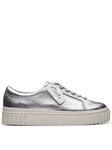 Clarks Mayhill Walk Trainer - Silver, Silver, Size 6, Women