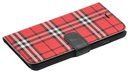 Tellur Housse en Textile/Synthétique de polymère pour iPhone 5 SE Plaid Print (Rouge/Noir)