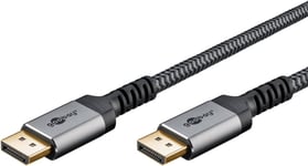 Goobay DisplayPort-kabel, DP 1.4, 3 m, Sharkskin Grey Displayport™ plugg > Displayport™ plugg