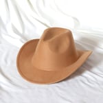 Mintunvihreä Western Cowboy Hat Naisten miesten poimutettu cowboy Tyttö Fedora nahkaisella Fedora Toca Toca Ritarihattu