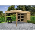 Abri de jardin - Solid - Potenza - Panneaux 19mm - Toiture en planchettes - Avec terrasse