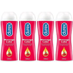 Durex Massage Lubricant Stimulating Guarana 2in1 4 Bottles 200ml Condom Friendly