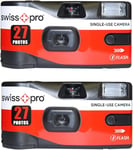 Swiss Plus Pro Lot De 2 Films Jetables Pour Appareil Photo À U Unique Ultra 400 27 Exposition Flash