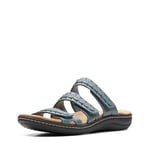 Clarks Laurieann Cove Women's Flat Sandals, Leather Blue Grey, 6.5 UK