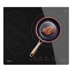 Cecotec Plaque Vitrocéramique 3 Brûleurs Bolero Squad V 3000, Puissance Maximale 2700 W, 9 Niveaux De Puissance, Touch Control, Détecteur De Casserole Jusqu'à 295 Mm, Minuterie, Kidlock