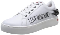 Love Moschino Studded Chain Lo Trainers White 8 UK