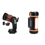 Celestron 11068 NexStar 6SE Computerised Schmidt-Cassegrain Telescope with Advanced GPS, Astroimaging and AutoAlign Features, Black/Orange & 18771-CGL PowerTank Lithium Ferrite, Black/Orange, 86.4 WH