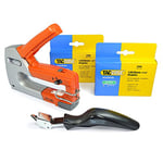 Tacwise 1283 Z1-140 Heavy Duty Metal Staple Gun with 4,000 Staples & Staple Remover, Uses Type 140 / 6 - 8 mm Staples,Orange / Grey