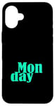 Coque pour iPhone 16 Plus Bleu sarcelle Aqua Monday Days Of The Week Teal Aqua Graphic