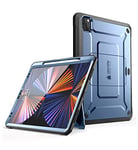 SUPCASE UB Pro Series Coque pour iPad Pro 12,9" Version 2020, Prend en Charge Le Chargement du Stylet Apple avec Protecteur d'écran intégré - Coque de Protection Robuste avec béquille - Bleu Ardoise