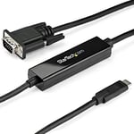 StarTech.com 3ft/1m USB C to VGA Cable - 1920x1200/1080p USB Type C to VGA Video Active Adapter Cable - Thunderbolt 3 Compatible - Laptop to VGA Monitor/Projector - DP Alt Mode HBR2 (CDP2VGAMM1MB)