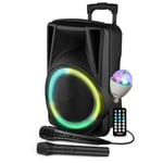 Enceinte Active - FestiSound FESTI12 - 12" 31CM - 600W - Batterie - RING LED - USB SD Bluetooth TWS - 2 Micros - Ampoule