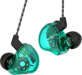 Ccz Melody ¿¿couteurs Intra-Auriculaires Filaires Avec Microphone Iem Hifi Bass Avec 1Dd 1Ba, Ailettes D'Oreille, Cable Ofc 4N Pour Musiciens, Chanteurs, Batteurs, Sur Sc¿¿ne, Studio (Avec Micro, Cyan)