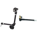 Manfrotto 244RC, Variable Friction Arm with Quick Release Plate, Aluminium, Universal 1/4 Inch Thread Attachment Included & Extension Arm Plugs into 035 Super Clamp with 19.5cm Socket