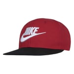 NIKE Unisex Kid's Flat Brim Hat Baseball Cap, Red/White, One Size