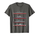 WW2 Warships Battleship Yamato Missouri Bismarck Tirpitz T-Shirt