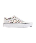 Vans Womens Old Skool Trainers - White Canvas - Size UK 4