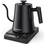 TEEUCNY Gooseneck Electric Kettle, Stainless Steel Kettle with Temperature Setting, Automatic Coffee Tea Kettle, 24-Hour Heat Function, Temperature Display, Keep Warm, Smart Kettle Water Boiler, 1L