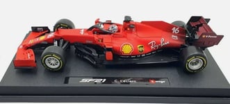 BURAGO, FERRARI F1 SF21 Team Scuderia #16 C.LECLERC, échelle 1/18, BUR16809SA