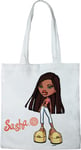 cotton division TOTE BAG BRATZ «SASHA», REFERENCE : BWBRATZBB003, BLANC, 38 X 40 CM