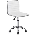 Yaheetech - Chaise de Bureau à Dossier Bas Fauteuil de Travail à Roulettes, Chaise pour Ordinateur, Assise Réglable, Sans Accoudoir, Max.120 kg, 48,5