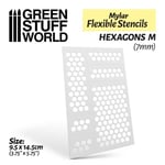 Pochoirs flexibles - HEXAGONS M (7mm) - plastique, peinture, aérographe, diorama