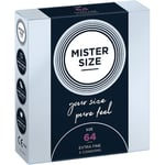 Mister Size Passion & Love Condoms Pure Feel 64 mm - Size 2XL 3 Stk. (£1.40 / 1 pcs.)