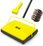 JEHONN Carpet Sweeper Manual with Horsehair, Non Electric Quite Floor Rug... 