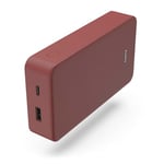 Hama Color 20 - Batterie Externe [Power Bank 20 000mAh] [Batterie Portable USB C Fast Charge], Compatible avec iPhones Samsung et Bien Plus - Rouge