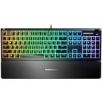 SteelSeries Apex 3 - Gaming Keyboard - 10-Zone RGB Lighting - Premium Magnetic Wrist Rest - Turkish QWERTY Layout