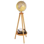 DSHUJC Illuminated World Globe with 3D Relief Map with Wooden Base Globe Earth Globe Lamp for Educational Geographic Floor Desktop Globes of The World With Stand Decor Gift