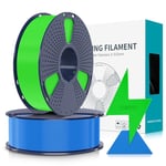 SUNLU Filament PLA Haute Vitesse1.75 mm, Filament PLA pour Imprimante 3D rapide, Conçu pour l'impression à Grande Vitesse, HS-PLA Filament, Précision Dimensionnelle +/- 0.02 mm, 2KG Bleu+vert