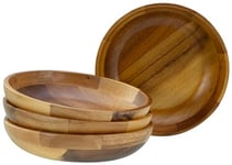 CreaTable, 21577, Série Acacia - Nature Collection, Set de vaisselle 4 pièces, assiettes à soupe en bois