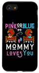 Coque pour iPhone SE (2020) / 7 / 8 Rose ou bleu Mommy Loves You sexe révéler maman fête prénatale