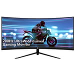 Z-Edge Ecran PC Gamer Incurvé 30'' 200 Hz, 1ms MPRT, 2560x1080, FreeSync, Moniteur Gaming Ultra-large 21:9 Avec HDMI Câble, Inclinaison Réglable,1500R, 300cd/m², 2* HDMI2.0 &DP1.2, RGB, VESA 100*100mm