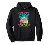 Party Crew 2025 Colorful Disco Ball Celebration Dancing Team Pullover Hoodie