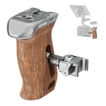 NEEWER Wooden Side Handle Grip with NATO Clamp, 1/4" & 3/8" Threads for ARRI, Cold Shoe, Vertical Adjustment, Compatible with SmallRig Camera Cage NEEWER Video Rig, Max Load: 22lb/10kg, CA100