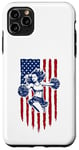 Coque pour iPhone 11 Pro Max Drapeau américain de pom-pom girl pour pom-pom girl drapeau américain