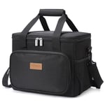 Lifewit 15L (24 Canette) Sac Isotherme Lunch Bag, Sac-Glacière Cooler Sac de Repas pour Déjeuner/Travail/Ecole/Plage/Pique-Nique (Noir)