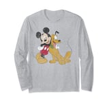 Disney Mickey And Friends Mickey & Pluto Distressed Portrait Manche Longue