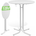 Casaria - Table de bar ronde Ø70 ou 80 cm pliable haute de 110 cm plateau de table en mdf mange debout table d'appoint Blanc 80cm