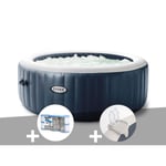 Spa gonflable PureSpa Blue Navy rond 4 places - INTEX - Fibertech - 140 diffuseurs à bulles